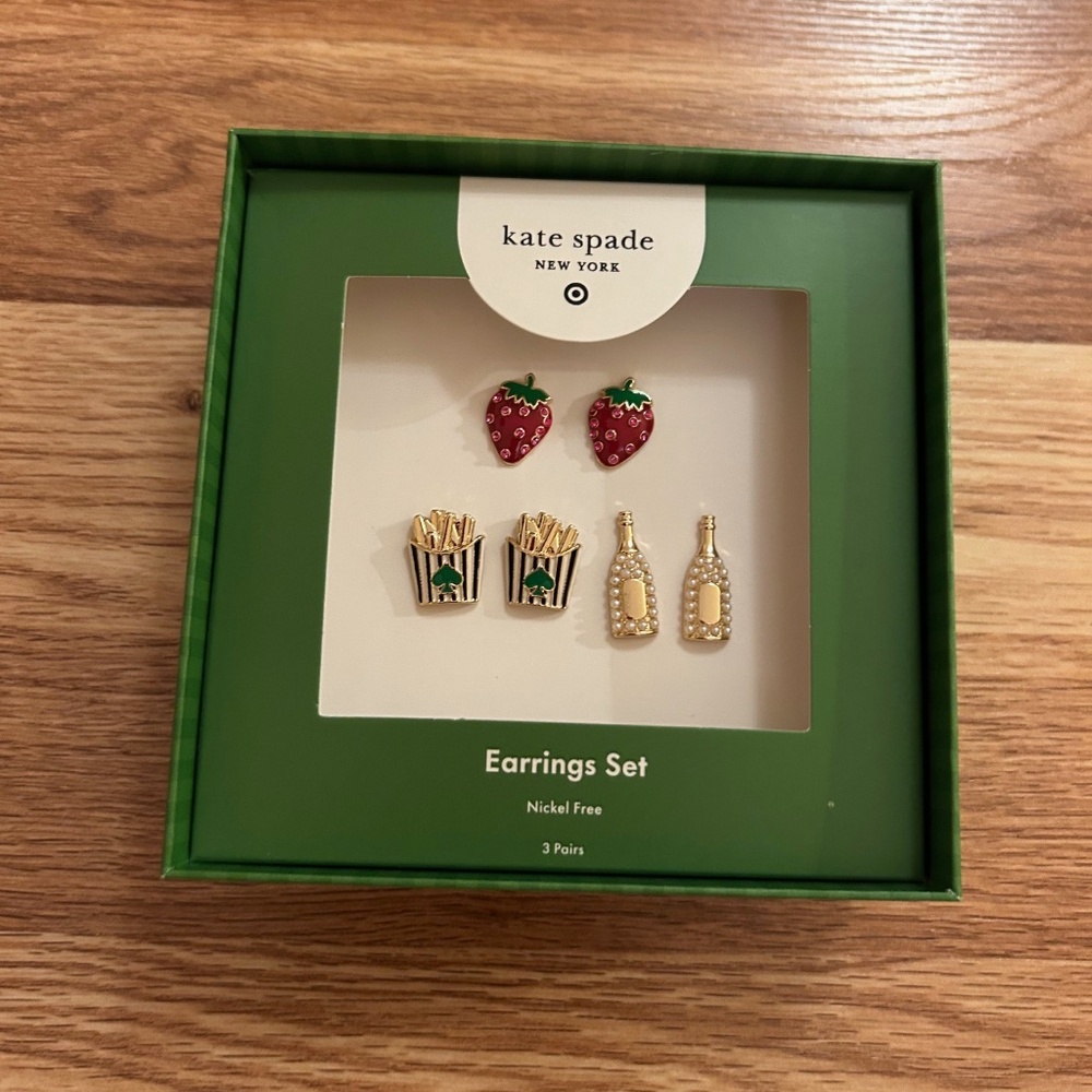 NIB Kate Spade for Target Mixed Novelty Stud Earrings 3pk